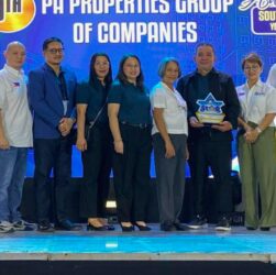 IN PHOTO: Leading the awarding ceremony are  Atty. Marianne Reyna Lina-Cruz, P.A. Properties CEO & President,  Peter Jude T. Alvarez, P.A. Properties Director, Lelito Flores, P.A. Properties Chief Finance Officer, and Evelyn Buco, P.A. Properties VP for Collections & Loans Processing, who proudly received the recognition on behalf of P.A. Properties at the Pag-IBIG Star Awards 2025.